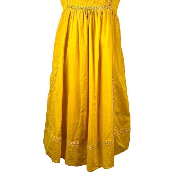 POINT SUR 100% Cotton Tie-shoulder Dress in Yellow Size 2 - Picture 8 of 14